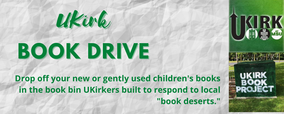 UKirk Book Drive banner